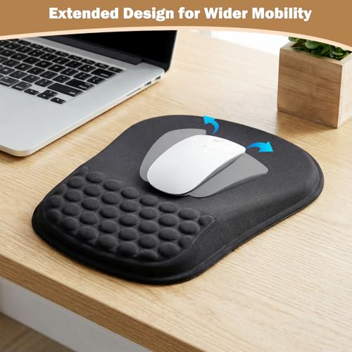 Ergonomisches Mauspad, Memory Foam Mousepad mit Handauflage, Mause Pad mit Handgelenkauflage, , mit Rutschfester PU-Basis, für Büro Home Heim Computer Laptop Bild 5