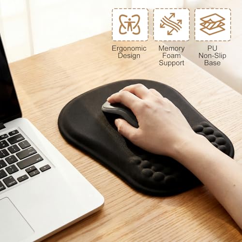 Ergonomisches Mauspad, Memory Foam Mousepad mit Handauflage, Mause Pad mit Handgelenkauflage, , mit Rutschfester PU-Basis, für Büro Home Heim Computer Laptop Bild 7