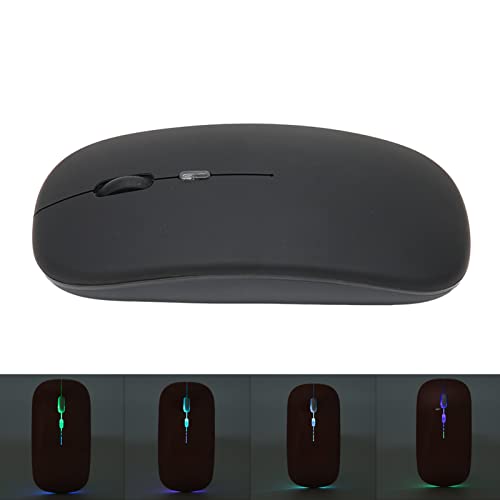 KIMISS Kabellose Gaming-Maus, Wiederaufladbar, 2,4 G, USB, Leise klick-Maus für Laptop und PC, 1600 DPI mit Bunter Hintergrundbeleuchtung (Black) Bild 3