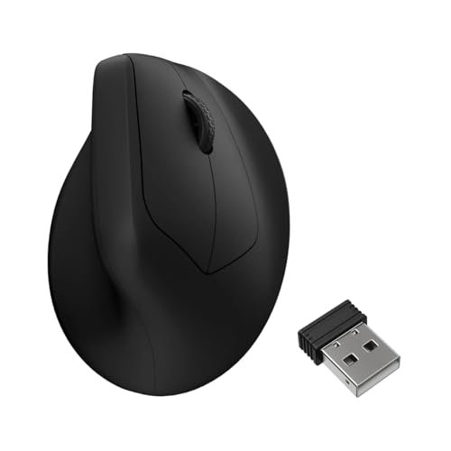 Keychron M5 8K ergonomische Vertikal-Gaming-Maus, 30 000 DPI, 750 IPS, 2,4 GHz/Bluetooth 5,3 / USB-C, 600-mAh-Akku, programmierbar, 8000 Hz kabellos Gaming-Maus für Windows, macOS, iPadOS – Schwarz Bild 1