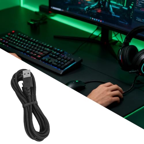 USB-Ladekabel, nylonummantelt, 2 Meter, kompatibel mit der kabellosen Razer V2 Gaming-Maus Bild 4