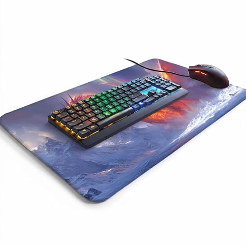 Mauspad Drachen Gaming Mauspad XXL 100x40x0.3 cm Wasserfest Schreibtischunterlage Winter Genähte Kanten Antirutsch Gummibasis, Mauspad Gaming für Laptop Maus Herbstdeko Home Decoration FSBD-7439 Bild 3