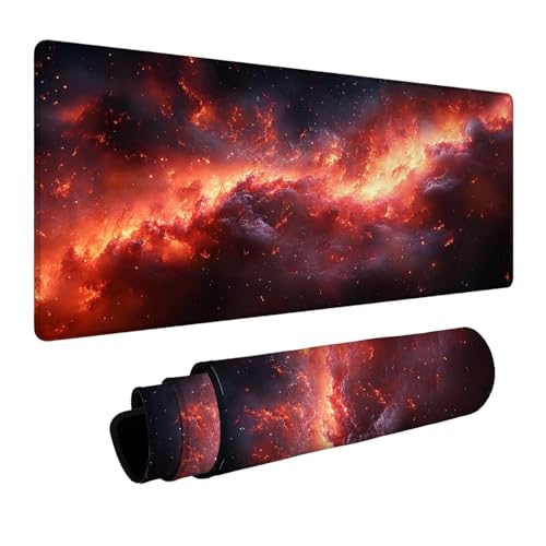 Mauspad Universum Gaming Mauspad XXL 100 x 40 x 0.3cm Wasserfest Schreibtischunterlage Wolke Genähte Kanten Antirutsch Gummibasis, Mauspad Gaming für Laptop Maus Herbstdeko Home Decoration FSBD-7162 Bild 1