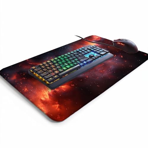 Mauspad Universum Gaming Mauspad XXL 100 x 40 x 0.3cm Wasserfest Schreibtischunterlage Wolke Genähte Kanten Antirutsch Gummibasis, Mauspad Gaming für Laptop Maus Herbstdeko Home Decoration FSBD-7162 Bild 3
