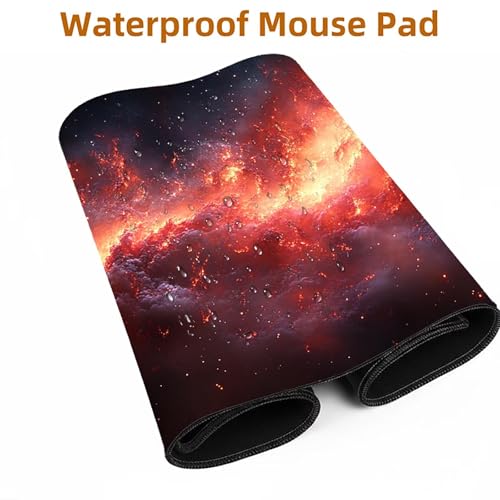 Mauspad Universum Gaming Mauspad XXL 100 x 40 x 0.3cm Wasserfest Schreibtischunterlage Wolke Genähte Kanten Antirutsch Gummibasis, Mauspad Gaming für Laptop Maus Herbstdeko Home Decoration FSBD-7162 Bild 5