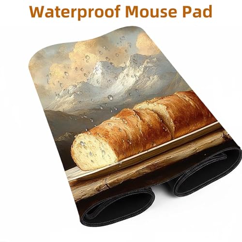 Mauspad Berg Gaming Mauspad XXL 1000 x 400 x 3 mm Wasserfest Schreibtischunterlage Brot Genähte Kanten Antirutsch Gummibasis, Mauspad Gaming für Laptop Maus Herbstdeko Home Decoration FSBD-4187 Bild 5