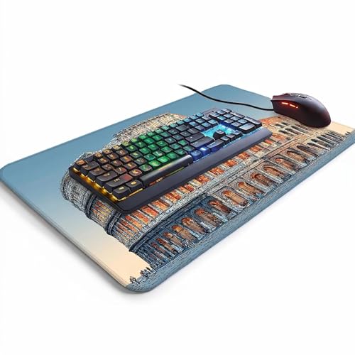 Mauspad Arena Gaming Mauspad XXL 1000x500x3mm Wasserfest Schreibtischunterlage Landschaft Genähte Kanten Antirutsch Gummibasis, Mauspad Gaming für Laptop Maus Herbstdeko Home Decoration FSBD-4472 Bild 3