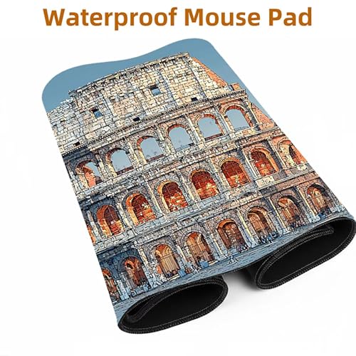 Mauspad Arena Gaming Mauspad XXL 1000x500x3mm Wasserfest Schreibtischunterlage Landschaft Genähte Kanten Antirutsch Gummibasis, Mauspad Gaming für Laptop Maus Herbstdeko Home Decoration FSBD-4472 Bild 5