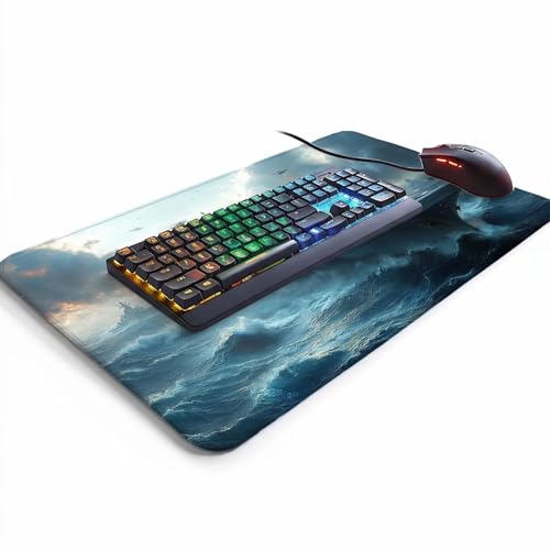 Mauspad Hubschrauber Gaming Mauspad xxl 1000 x 400 x 3 mm Wasserfest Schreibtischunterlage Flugzeugträger Genähte Kanten Antirutsch Gummibasis, Mauspad Gaming für Laptop Maus Home Decoration FSBD-6431 Bild 3