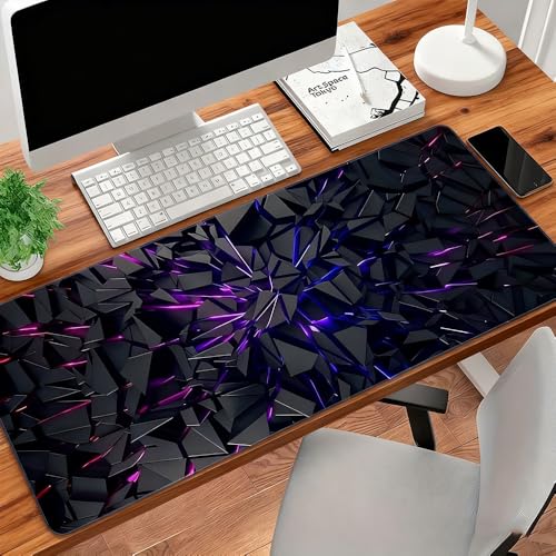 Extra großes schwarzes Mauspad, Gummiunterseite und präzise Kantennähte, strapazierfähige Schreibtischunterlage für Gaming und Bürodekoration, ideales Geschenk, Mauspads für den Schreibtisch Bild 1