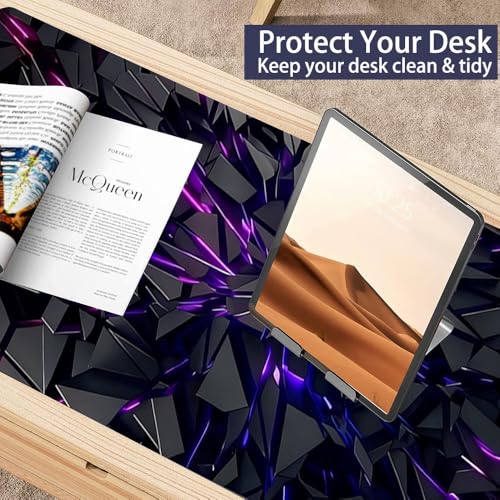 Extra großes schwarzes Mauspad, Gummiunterseite und präzise Kantennähte, strapazierfähige Schreibtischunterlage für Gaming und Bürodekoration, ideales Geschenk, Mauspads für den Schreibtisch Bild 4