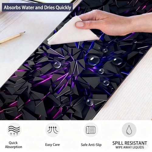 Extra großes schwarzes Mauspad, Gummiunterseite und präzise Kantennähte, strapazierfähige Schreibtischunterlage für Gaming und Bürodekoration, ideales Geschenk, Mauspads für den Schreibtisch Bild 5