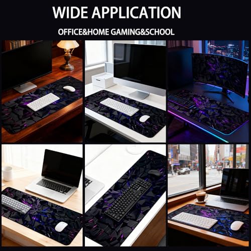 Extra großes schwarzes Mauspad, Gummiunterseite und präzise Kantennähte, strapazierfähige Schreibtischunterlage für Gaming und Bürodekoration, ideales Geschenk, Mauspads für den Schreibtisch Bild 7