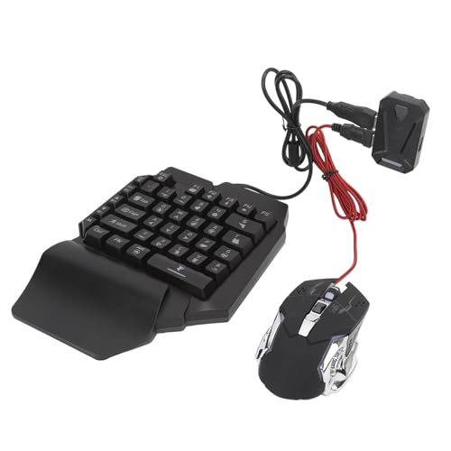 POENVFPO Einhand-Tastatur- und Maus-Adapter-Set für, Verzögerungsfreies Gaming-Kit mit Verstellbarer Telefonhalterung Bild 2