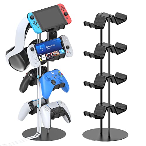 Kosker 4 stufige Kopfhörer Halter & Controller Halter, universelle Controller Halterung & Headset Halterung für PS5/PS4/Xbox/Nintendo Switch, Controller Stand mit Kabel Organizer, Gaming Zubehör Bild 1