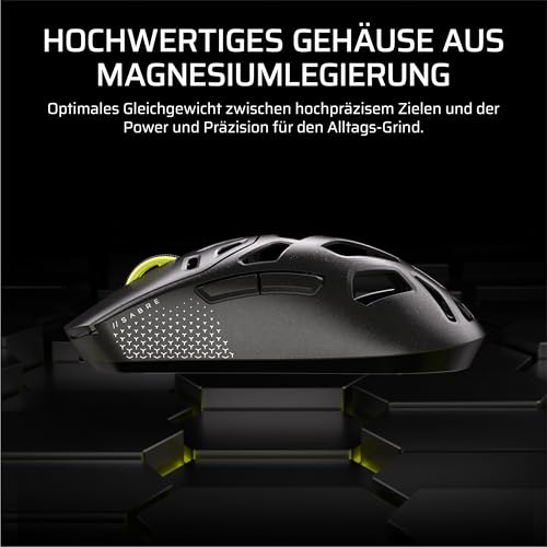 Corsair Sabre v2 PRO Kabellose MG FPS-Gaming-Maus – 33,000 DPI Marksman S-Sensor, 8,000Hz Hyper-Polling, Langlebiges Magnesium, Leichtgewicht, Bis zu 120 Stunden Akkulaufzeit – Schwarz Bild 3