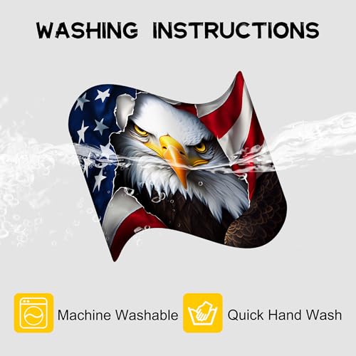 Mauspad mit amerikanischer Flagge, Adler, rutschfeste Gummiunterseite, waschbar, Computer-Mauspad mit genähten Kanten, kleine Mauspads für Computer, Laptop, Gaming, Büro und Zuhause, 24,1 x 20,1 cm Bild 5