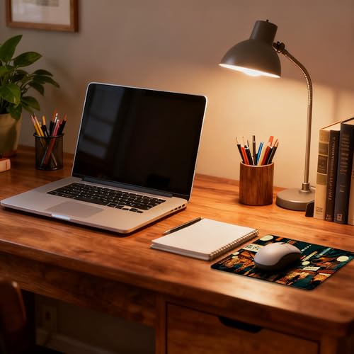 Mauspad mit Anime-Nachtstraßenszene und rutschfester Gummiunterseite, waschbares Computer-Mauspad mit genähten Kanten, kleine Mauspads für Computer, Laptop, Gaming, Büro und Zuhause, 24,1 x 20,1 cm Bild 7