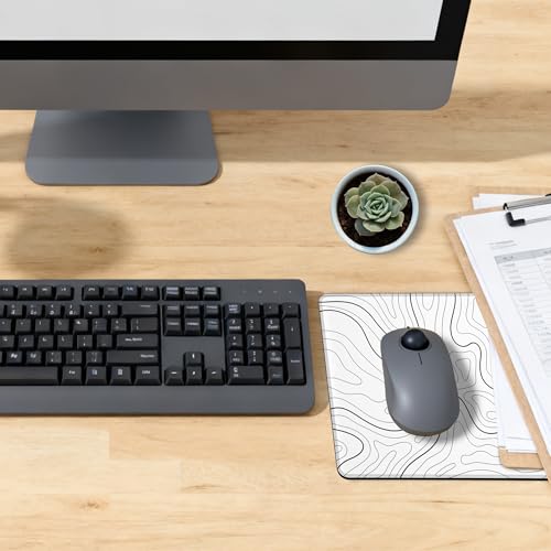 Mauspad mit abstrakten topografischen Linien und rutschfester Gummiunterseite, waschbares Computer-Mauspad mit genähten Kanten, kleine Mauspads für Computer, Laptop, Gaming, Büro und Zuhause, 24,1 x Bild 6