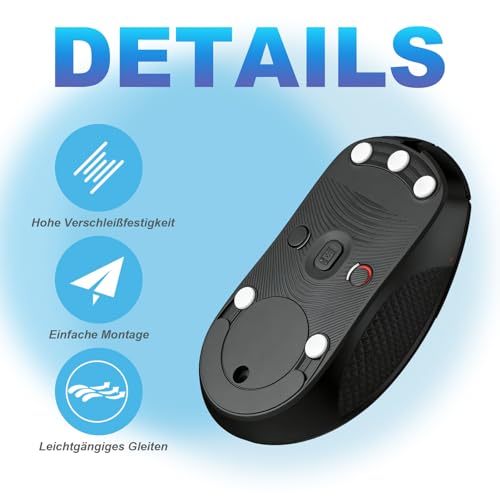 40 Stück Mouse Skates Set für Logitech G PRO Wireless - PTFE Maus Dot-Skates Still, Ultra-Schnelle Mausfüße, Skates für Gaming Mäuse, Premium Mausfüße Ersatz, Geschwindigkeit & Kontrolle (Grau, 6mm) Bild 3