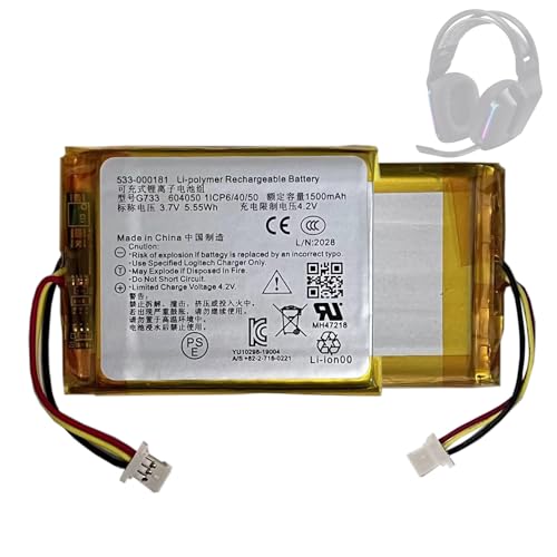 Ersatzakku Batterie 533-000181 kompatibel mit Lo-gitech G733 / G735 Lightspeed Wireless Gaming Headset Bild 1