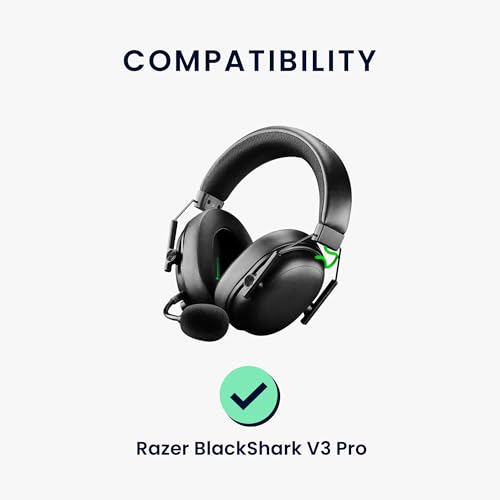 kwmobile 2X Mesh Polyester Ohr Polster für Razer BlackShark V3 Pro Ohrpolster - Ersatz Ohrpolster - Kopfhörer Ersatzteile - Kopfhörer Ersatzpolster für Over Ear Headphones Bild 2