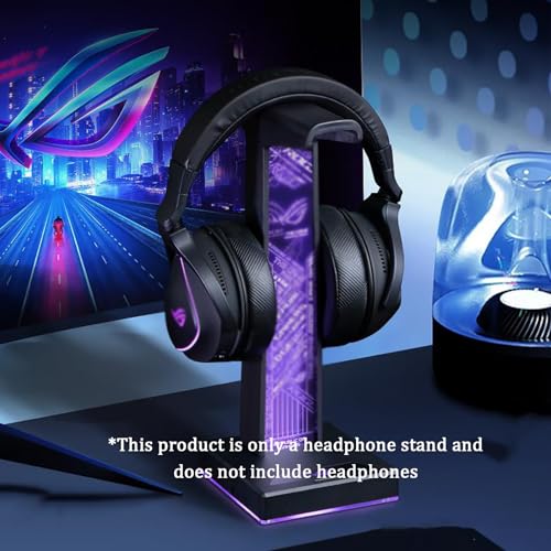 Acryl-Gaming-Kopfhörerständer, RGB-Headset-Ständer, mit 2 USB-Anschlüssen und 3,5-mm-Audio-Buchse, 10 Lichtmodi, Computerspiel-Zubehör, für alle Kopfhörer Bild 3
