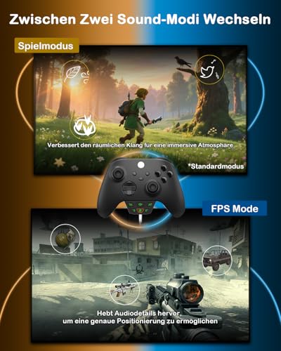 Stereo Headset Adapter, Audio Mikrofon Kopfhörer Adapter für Xbox One, Xbox Series X|S und Elite Controller, Audiobalance einstellbar (Spielesound & Voice-Chat), nicht Bluetooth kompatibel Bild 3