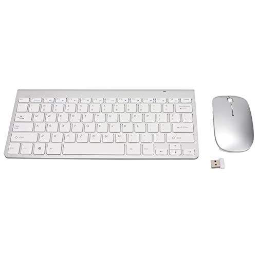 Tastatur-Maus-Kombination, kabellos, ergonomisch, geräuschlos, verstellbare DPI, schlankes Design für Arbeit, Studium, Gaming, ABS, Schwarz Bild 1