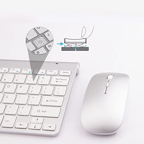 Tastatur-Maus-Kombination, kabellos, ergonomisch, geräuschlos, verstellbare DPI, schlankes Design für Arbeit, Studium, Gaming, ABS, Schwarz Bild 5