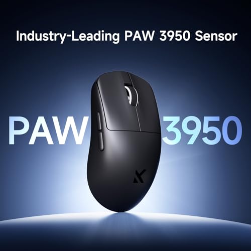 MCHOSE L7 Ultra+ Gaming Maus Kabellos, Ultraleicht, Ergonomisch, 42.000 DPI, PAW3950, Optical Switch, 20000 FPS, Dual 8K Polling, ultraschnellem 8K-Empfänger, 3-Modus-Verbindung, PC/MAC, Schwarz Bild 3