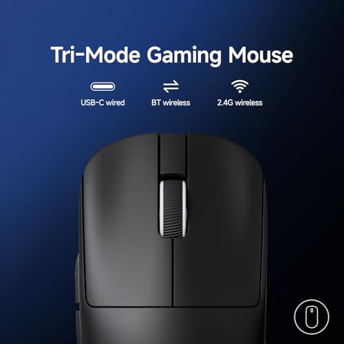 MCHOSE L7 Ultra+ Gaming Maus Kabellos, Ultraleicht, Ergonomisch, 42.000 DPI, PAW3950, Optical Switch, 20000 FPS, Dual 8K Polling, ultraschnellem 8K-Empfänger, 3-Modus-Verbindung, PC/MAC, Schwarz Bild 5