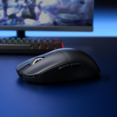 MCHOSE L7 Ultra+ Gaming Maus Kabellos, Ultraleicht, Ergonomisch, 42.000 DPI, PAW3950, Optical Switch, 20000 FPS, Dual 8K Polling, ultraschnellem 8K-Empfänger, 3-Modus-Verbindung, PC/MAC, Schwarz Bild 7