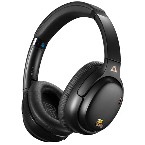 1Mii E700 Kabellose Bluetooth Over-Ear-Kopfhörer mit Active Noise Cancelling, Hi-Res Audio LDAC/aptX Low Latency für Flugreisen, Benutzerdefinierte EQ via App für Reisen und Flugzeug - Schwarz Bild 1