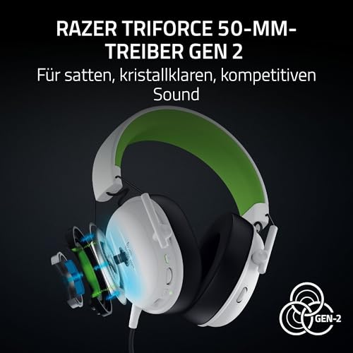 Razer BlackShark V3 X HyperSpeed Xbox - Kabelloses E-Sport Gaming Headset - Ultra leicht 270 g - Triforce 50mm Treiber - Abnehmbares Mikrofon - HyperSpeed 2,4 GHz & Bluetooth - Xbox/PC | Weiß Bild 3