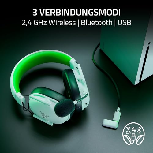 Razer BlackShark V3 X HyperSpeed Xbox - Kabelloses E-Sport Gaming Headset - Ultra leicht 270 g - Triforce 50mm Treiber - Abnehmbares Mikrofon - HyperSpeed 2,4 GHz & Bluetooth - Xbox/PC | Weiß Bild 6