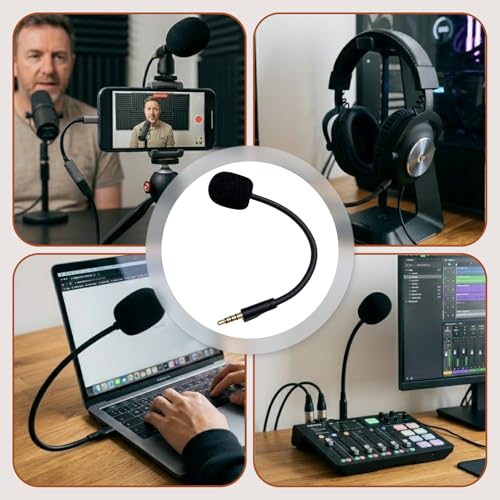 Gaming Mikrofonarm für kabellose Gaming Headsets, Abnehmbares Mikrofon mit Geräuschunterdrückung und vergoldetem 3,5 mm Stecker, flexibel und drehbar für G PRO/G PRO X Bild 5