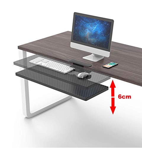 Schreibtischverlängerung und Tastaturständer, verstellbare Untertischaufbewahrung für Computer-Tastatur und Maus, platzsparende Schublade, perfekt für Heimbüro und Gaming-Setup Bild 3
