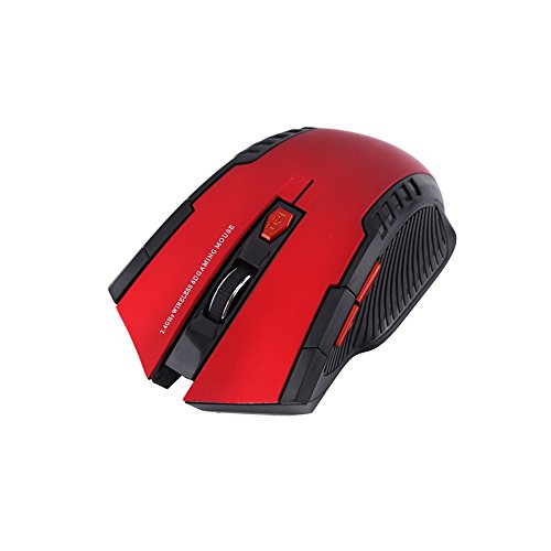 Drahtlose Optische Gaming-Maus, Tragbare 2,4-GHz-Game-Maus für PC-Laptop, Ergonomisches Design Zum Surfen Im Internet (Rot) Bild 3