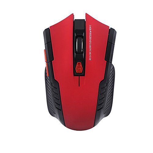 Drahtlose Optische Gaming-Maus, Tragbare 2,4-GHz-Game-Maus für PC-Laptop, Ergonomisches Design Zum Surfen Im Internet (Rot) Bild 5
