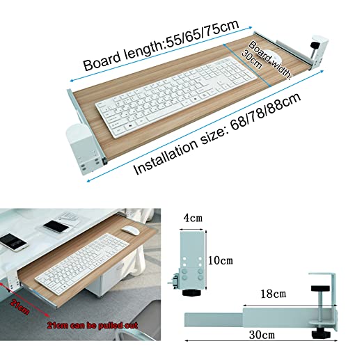 Tastaturablage aus Holz mit Klemme, ausziehbare Schublade für Tastatur und Maus, extra Arbeitsplatz, perfekte Schreibtischlösung für Heimbüro und Gaming-Setup. Bild 2