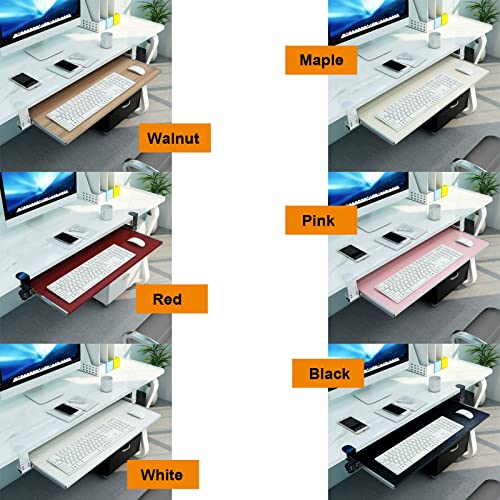 Tastaturablage aus Holz mit Klemme, ausziehbare Schublade für Tastatur und Maus, extra Arbeitsplatz, perfekte Schreibtischlösung für Heimbüro und Gaming-Setup. Bild 3
