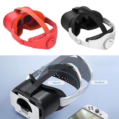 VR-Headset für Nintendo Switch, verstellbare HD-Objektiv, VR-Brille mit bequemem Kopfband für Gaming-Stabilität (Schwarz und Weiß) Bild 4