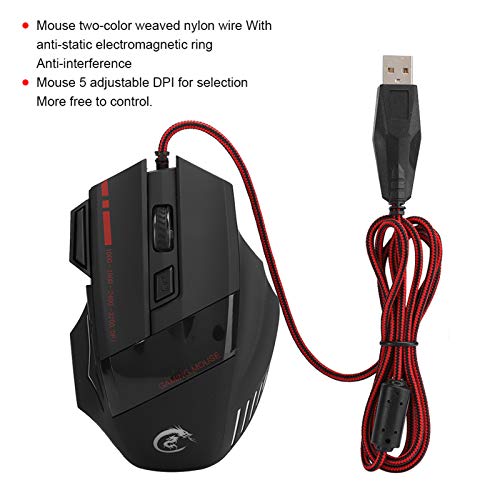 J50 Gaming-Tastatur-Maus-Kombination, Einhandtastatur mit LED-Hintergrundbeleuchtung, 5 Einstellbare DPI, Ergonomisches Design für Mac OS X PC-Spieler Bild 2
