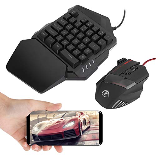J50 Gaming-Tastatur-Maus-Kombination, Einhandtastatur mit LED-Hintergrundbeleuchtung, 5 Einstellbare DPI, Ergonomisches Design für Mac OS X PC-Spieler Bild 5