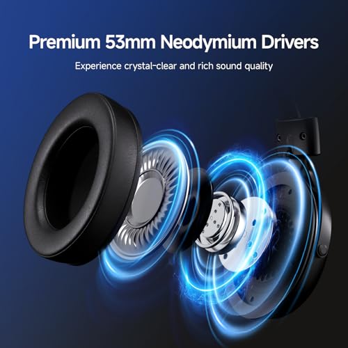 MCHOSE V9 Pro Gaming-Headset, Audio für Videospiele, 7.1 Esports Surround Sound, Schwarz Bild 3