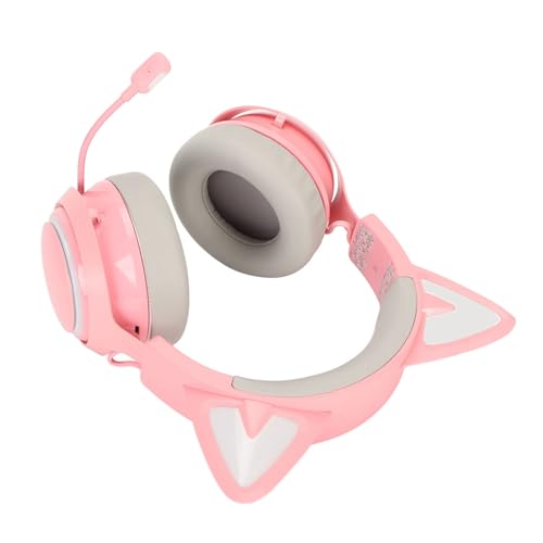 WINH Gaming Headset Cat Ear Wireless Kopfhörer mit einziehbarem Mikrofon - 3D-Surround-Sound für PCs, Laptops (PINK) Bild 1