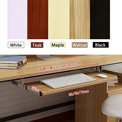 Verstellbare Tastaturablage unter dem Schreibtisch, ergonomische Maus- und Tastaturunterstützung, ausziehbare Schubladen, platzsparendes Design, 55 cm x 27 cm, perfekt für Home Office und Gaming Bild 2