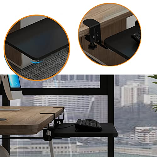 Maßgeschneiderte Tastaturablage aus Holz mit Schiebeablage, Teakholz-Schreibtisch-Tastaturhalter für Tastaturen und Mäuse, 520 x 250 mm (weiß) – ideal für Home Office & Gaming Setup Bild 5