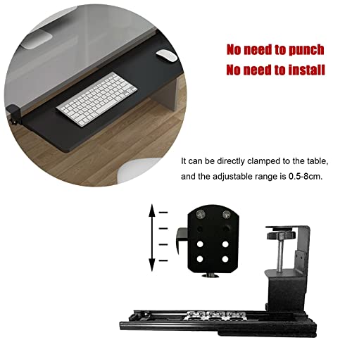 Ergonomische ausziehbare Tastaturablage unter dem Schreibtisch, platzsparende Schiebe-Maus- und Tastaturablage, schwarz, 52 x 25 cm – perfekt für Home Office & Gaming Setup Bild 5